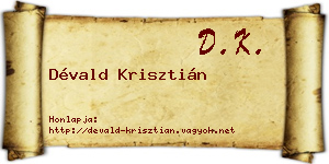 Dévald Krisztián névjegykártya